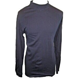 Mens Croft & Barrow Black LS Cotton Mock Neck Base Layer Shirt sz LT
